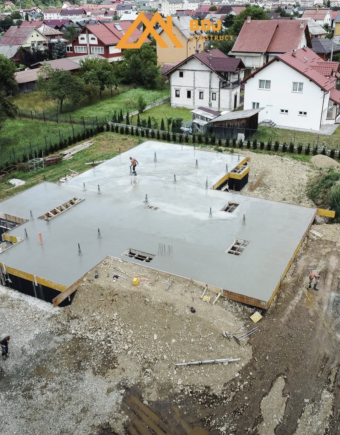 Șantier BDJ Construct, fundație pentru o casă la roșu în Maramureș